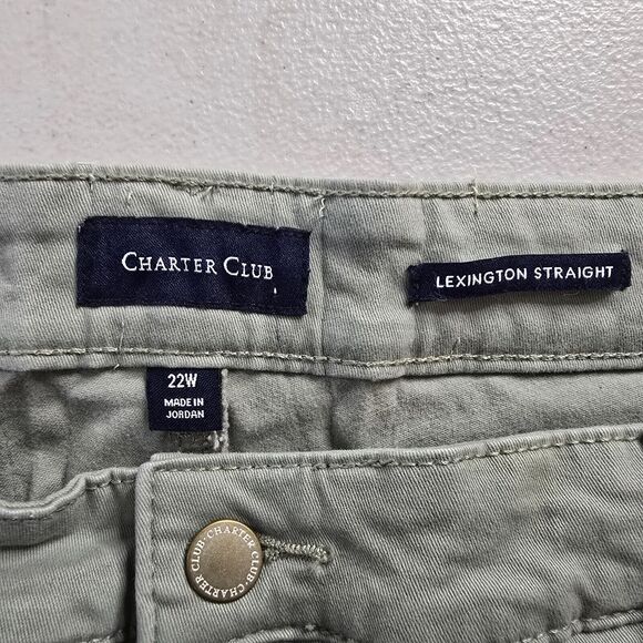 Charter Club Pants Women's 22W Green Lexington Straight Ankle - Picture 3 of 16